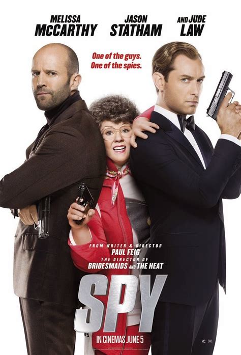 Movie about a spy. Watch the brand new trailer for Spy, starring Jason Statham and Melissa McCarthy. In theaters 6/5! Susan Cooper (Melissa McCarthy) is an unassuming, deskboun... 