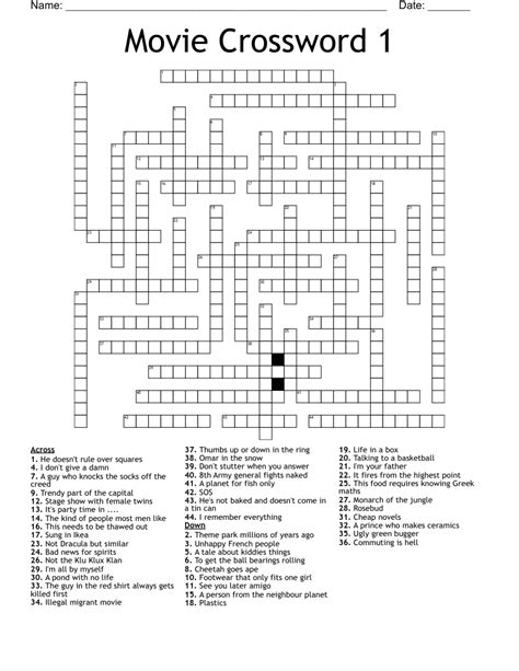 Movie archiving org. Crossword Clue Wordplays.com