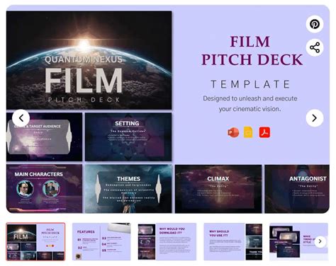 Movie pitch deck template free.  Deliver your unique ideas in impressive slide...