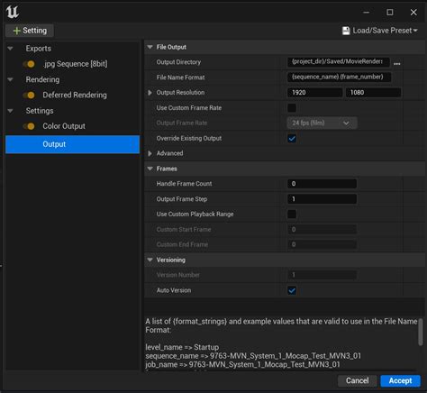 Movie render queue path tracer.  "Virtual tour in Unreal Engine&qu...