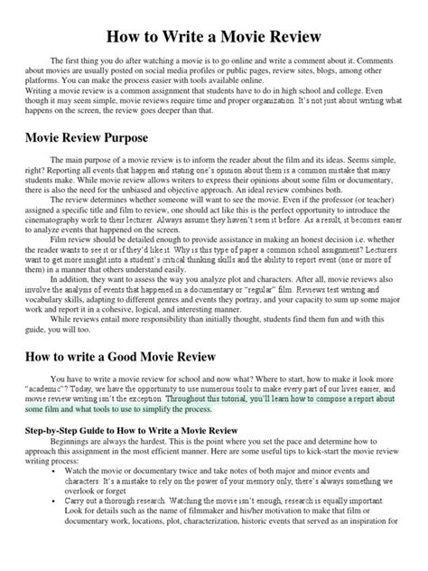 Movie reviews examples.  Learn how to write an engaging movie review with key compo...