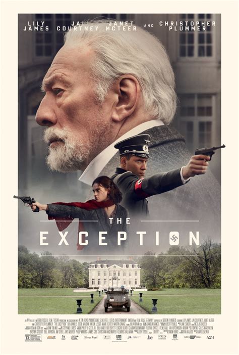 Movie the exception. The Exception. A Nazi officer is torn between love and duty after he falls for a Jewish maid while investigating the exiled Kaiser in the Netherlands. more. Starring: Lily JamesJai CourtneyChristopher Plummer. Director: David Leveaux. R Romance Adventure Military & War Drama Action History Movie 2017. 5.1. 