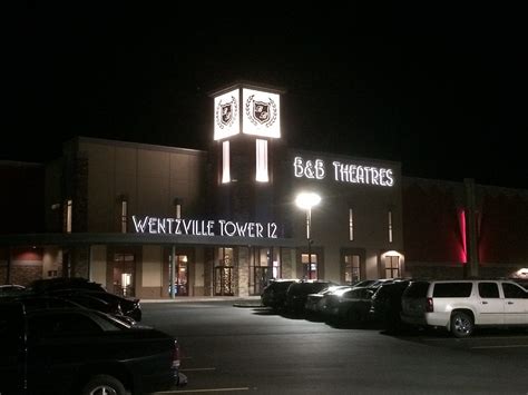 B&B Theatres Wentzville Tower 12. Rate Theater. 100 Wentzville Bluffs Drive, Wentzville, MO 63385. 636-590-7472 | View Map. Theaters Nearby. All Movies. Today, Feb 19. Filters: Showtimes and Ticketing powered by. . 