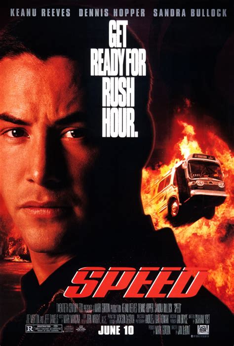 Movies speed. Jack Traven (Reeves) is an L.A. cop sent to diffuse a bomb planted on a bus by a vengeful extortionist (Dennis Hopper). Not only that, but Jack and a passenger (Bullock) must blast the bus through city streets at more than … 