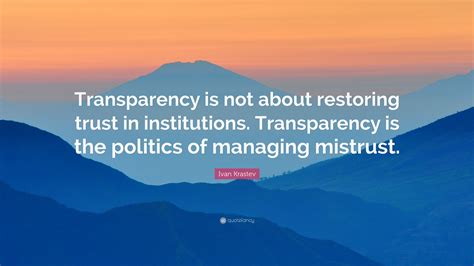 Moving Forward: Restoring Trust and Transparency