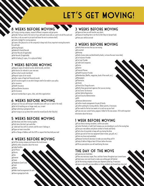 Moving Schedule Template