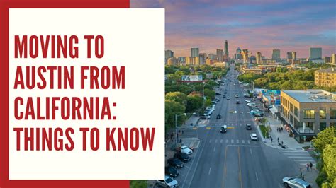 Moving to austin from california. So you're moving from Texas to California and you want to know the benefits, cost and how to go about relocating. Get all your info answered plus a free quote. Allied Van Lines (800) 689-8684. ... , Austin, TX 78728 Request an … 