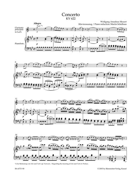 Mozart concerto per clarinetto k 622 per clarinetto e pianoforte. - Memorie istoriche della gran cupola del tempio vaticano.