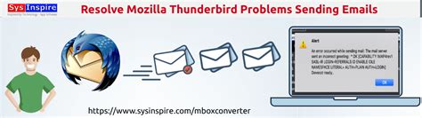 Mozilla thunderbird problems sending emails.  The integration was successful, bu...