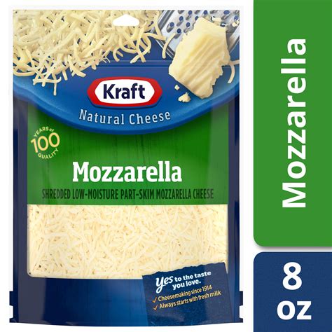 Enjoy Kraft Mozzarella (Fat Free)! Always made from fresh milk, Kraft shredded natural cheese is perfect for your family’s favorite pasta, wraps, salads, baked potatoes, and more. This resealable pouch ensures that your cheese will be fresh every time. For over 100 years, Kraft has been making the cheese your family loves.. 