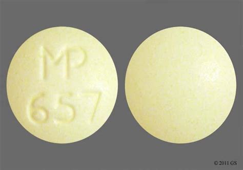 Mp 657 round yellow pill. yellow round Pill with imprint mp 657 tablet for treatment of Attention Deficit Disorder with Hyperactivity, Diarrhea, Dysmenorrhea, Tourette Syndrome, Glaucoma, Hemorrhagic Disorders, Hypertension, Infections, Muscle Spasticity, Opioid-Related Disorders, Pain, Intractable, Sialorrhea, Substance Withdrawal Syndrome, Hot Flashes, Alcohol-Induced … 