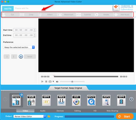 Mp4 video cutter.  The tool supports advanced features like encoding setting...