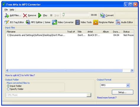 Mp4a to mp3 converter. Use iTunes or Windows Media Player to transfer songs from your computer to your MP3 player. Tools for this include a Windows or Mac computer, an MP3 player and a USB cable or iPhon... 