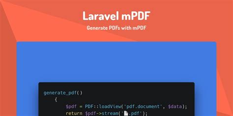 Mpdf laravel.  "Easily generate PDF documents from HTML right inside of Laravel...