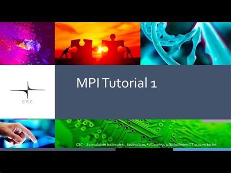Objectives of this Tutorial Introduces you to the fundamentals of MPI by ways of F77, F90 and C examples; Shows you how to compile, link and run MPI code; Covers additional MPI routines that deal with virtual topologies; Cites references; What is MPI? MPI stands for Message Passing Interface and its standard is set by the Message Passing .... 