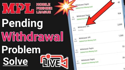 Mpl withdrawal pending.  Tap on &ldquo;Withdraw&rdquo; once again and enter the ...