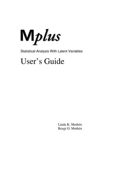 Mplus Users Guide
