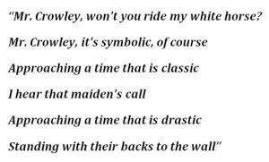 Mr crowley lyrics. Things To Know About Mr crowley lyrics. 