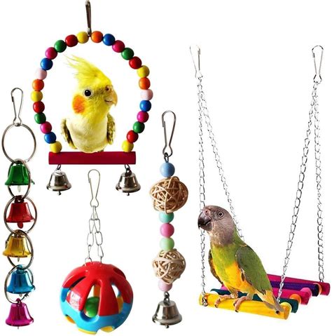 Mrli Pet Parrot Hammock Bell Toys Suitable for Small Parakeets ...