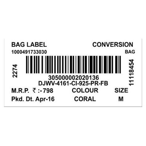 Mrp barcode sticker. You can easily configure and design your own Item bar code labels and set the Item Master fields to collect Item related information such as Item Name, MRP, Barcode and other values or from an Excel sheet and prints Bar Codes on any compatible printer. Get An Expert Advise!! Call - +91 - 9891 010 303. 