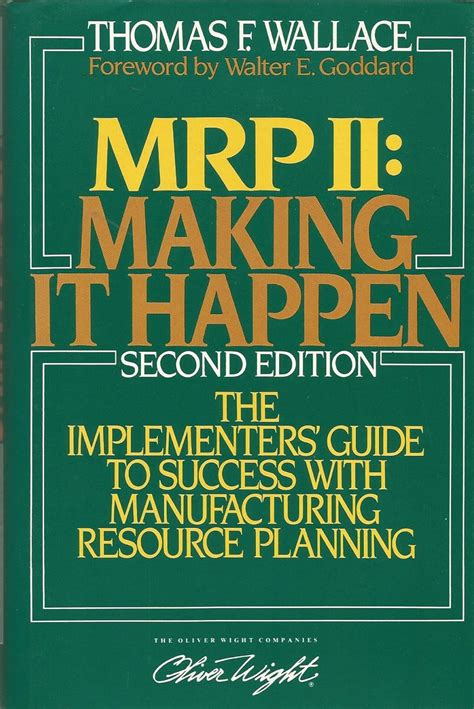 Mrp ii making it happen the implementers guide to success with manufacturing resource planning oliver wight. - Toshiba projection tv 51h94 57h94 service manual.