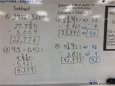 Mrs. Negron 6th Grade Math Class Lesson 5.2 Adding and Subtracting