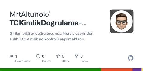MrtAltunok/TCKimlikDogrulama-Mernis GitHub.