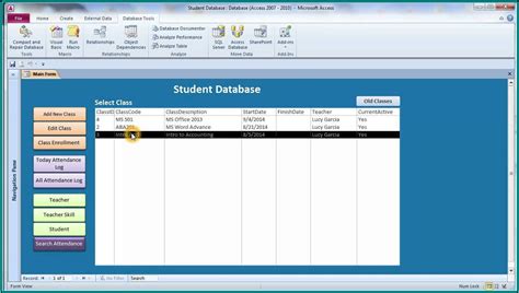 Ms Access Student Database Templates Free Download Template 1