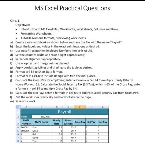 Ms Excel Practical Question Paper Pdf Wordpress