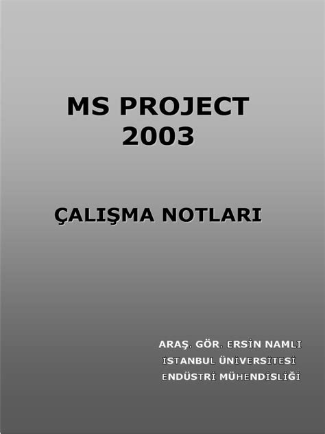 Ms Project Ders Notlari PDF Scribd.