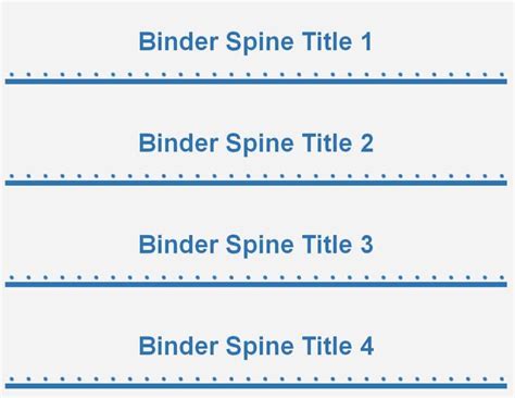 Ms Word Binder Spine Template