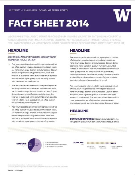 Ms Word Fact Sheet Template Collection