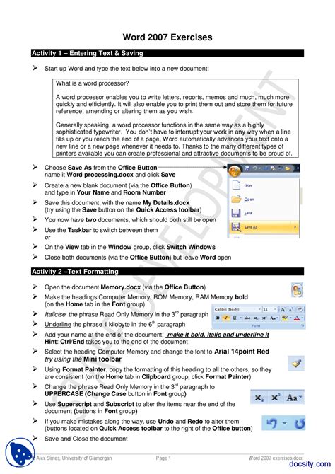 Ms Word Practical Exercises For Insert Symbol Pdf