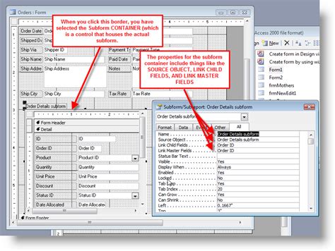 Ms access refer to control on main form from subform.  Within the sub f...
