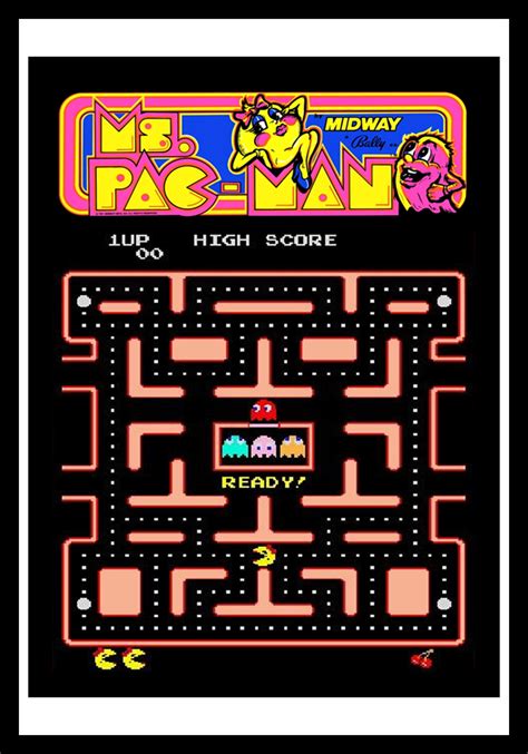 A shooting game designed with a Dual Fighter and bonus stage system. Ms. PAC-MAN was born in the United States, featuring a female PAC-MAN with a ribbon on top. The game system is the same as PAC-MAN, and comes with added features, such as an alternating maze design system with 2 warp tunnels. MS. . 