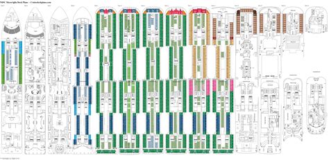 MSC Meraviglia Deck plan. 4488 Passengers (5642 with upper beds)