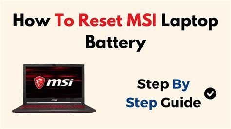 Msi battery reset.  Fix system instability and unexpected issues with a...