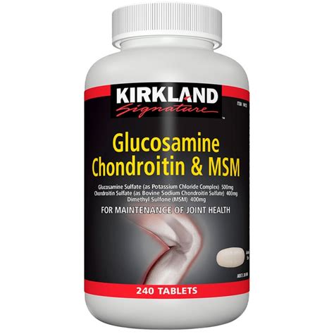 Msm glucosamine chondroitin costco. Extra strength ingredients; Glucosamine 1500mg, Chondroitin 1200mg, Msm 1000mg with Turmeric, Boswellia, Hyaluronic Acid for better joint health, range of motion and comfort; helps. ™: Kirkland Signature is a trademark owned by Costco Wholesale Corporation and is used under licence in Canada. 
