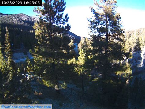 Air Quality. Hurricane. Settings. Weather Cams. Traffic Cams. Local Weather Cams. Featured Weather Cameras. Weather Camera Categories. See the weather in Mount Charleston, NV with the help of our local weather cameras. Explore local weather webcams throughout the city of Mount Charleston today!. 