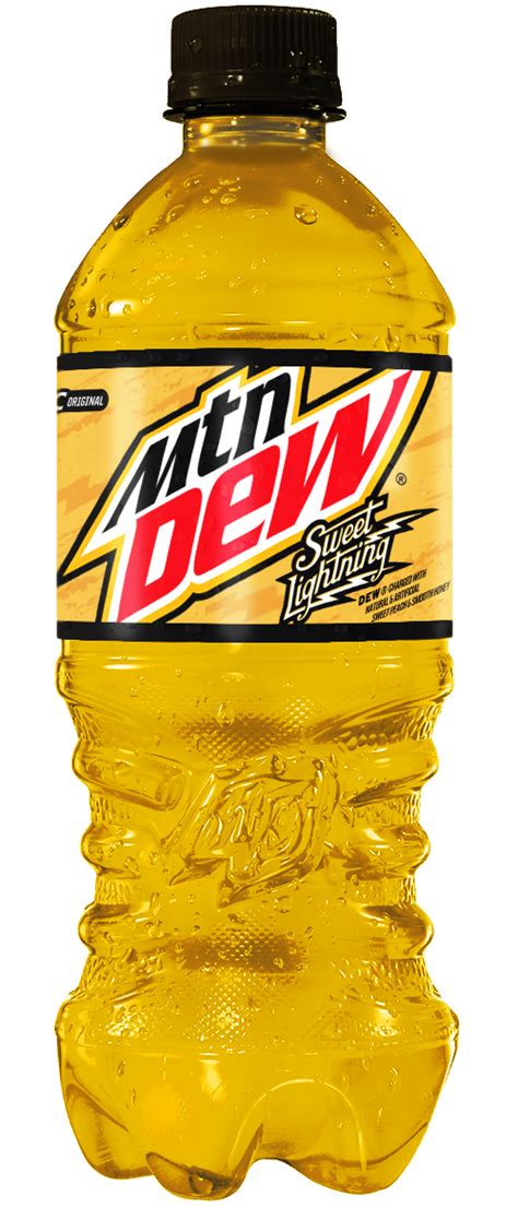 Mt dew sweet lightning. Caffeine 54mg. Phosphorus 0 mg (0% DV) 12 fl oz Custom. Cup Size. mountaindew.com. Product Fact Sheet. Product formulation, packaging and promotions may change. For current information, refer to packaging on store shelves. Information may also differ from package labels because of the limited space on … 