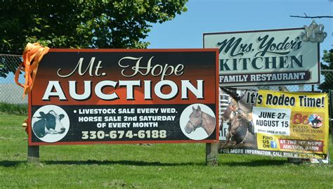 Mt hope auction mt hope ohio. Mt Hope Auction Inc. P.O. Box 82 Mt. Hope, OH 44660; 8076 SR 241, Millersburg, OH 44654; thurman@mthopeauction.com ; chester@mthopeauction.com 