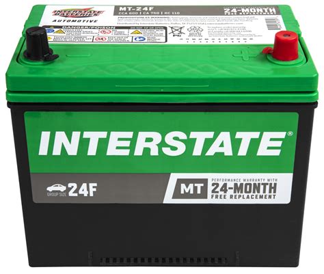 Interstate Batteries MT-24F. Interstate Mega-Tron II Automotive Batteries MT-24F. 5 out of 5 stars ( 1 ) Part Number: ISB-MT-24F. Images. ×. $154.99. Interstate Mega-Tron II Automotive Batteries. Battery, Mega-Tron II, 12 V, Starting, 600 Cold Cranking Amps, Top Posts, Each See More Specifications.