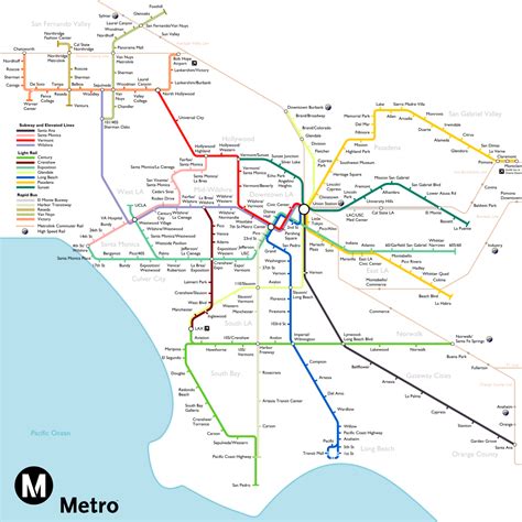 Mta los angeles. The Los Angeles Metro Rail is an urban rail transit system serving Los Angeles County, California in the United States. It consists of six lines: four light rail lines (the A, C, E and K lines) and two rapid transit (known locally as a subway) lines (the B and D lines), serving a total of 101 stations. 