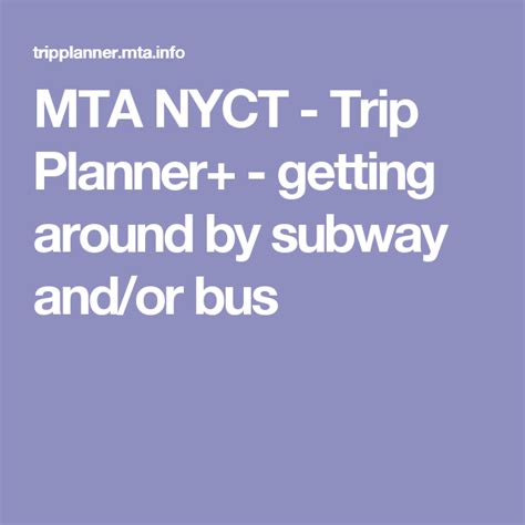 Mta nyc trip planner. The MTA app includes the MY AAR booking system, which is the best place to book, modify, and track your AAR trip. If you use the MYmta app now to book your trips, you will need to sign in to your AAR account again in the new version. The sign-in page is located in a different place than it was before. Here's how to sign in: 