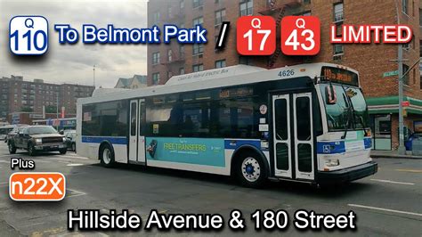 Q110 (MTA Bus) La primera parada de la línea Q110 de autobús es Belmont Park Racetrack/Usb Arena y la última parada es 179 Pl /Hillside Av. La línea Q110 (179 St Sta) está operativa los días hábiles. Información adicional: la línea Q110 tiene 24 paradas y la duración total del viaje para esta ruta es de aproximadamente 21 minutos.