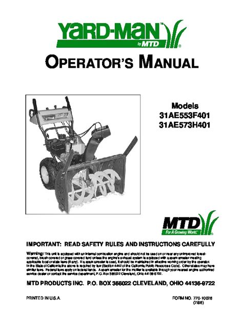 Mtd self propelled snowblower repair manual. - Link belt speeder parts manual lb p ls 51.