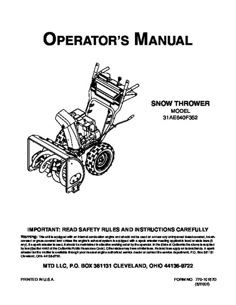 Mtd two stage snow thrower repair manual. - The new downtown library designing with communities.