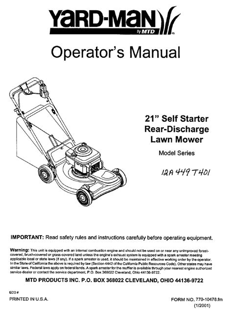 Mtd yard machines yardman service repair workshop manual for. - Entente internationale contre la iii internationale..