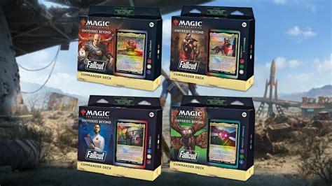 Mtg fallout. Aug 5, 2023 · Fallout, the post-apocalyptic RPG property from Bethesda Game Studios, will be showing up in the Magic: The Gathering. A set of Commander Decks will be released in March 2024, with each deck ... 