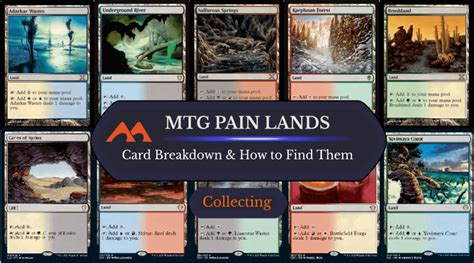 Mtg pain lands. All Magic: the Gathering dual lands that produce white and blue mana, updated to Murders at Karlov Manor. ... Gain Land: Fast Land: Unique Dual Land: Pain Land: Meticulous Archive. Tranquil Cove. Seachrome Coast. Fortified Beachhead. Adarkar Wastes. Fetchable Tapped Land: Sac Draw Land: Slow Land: 